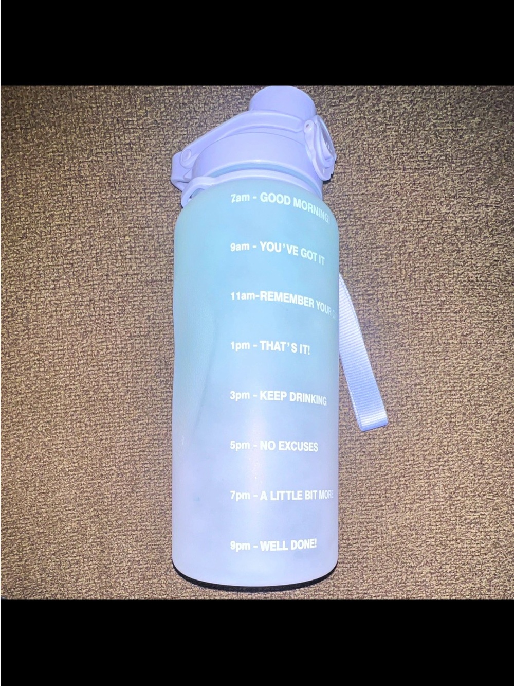 64oz Motivational & Measured Water Bottle - Blue and Light Lavender